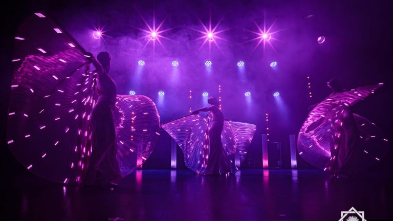 Artiste avec ailes lumineuses, spectacle Symphonie - Compagnie Luminescence, photo 3