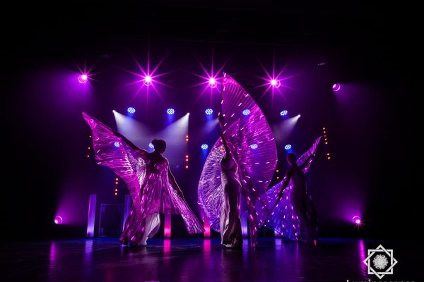 Artiste avec ailes lumineuses, spectacle Symphonie - Compagnie Luminescence, photo 4